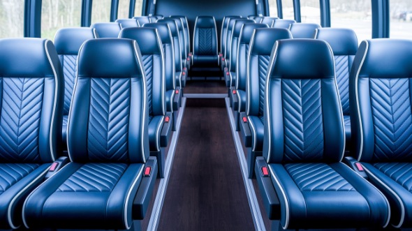 des moines 25 passenger minibus inside