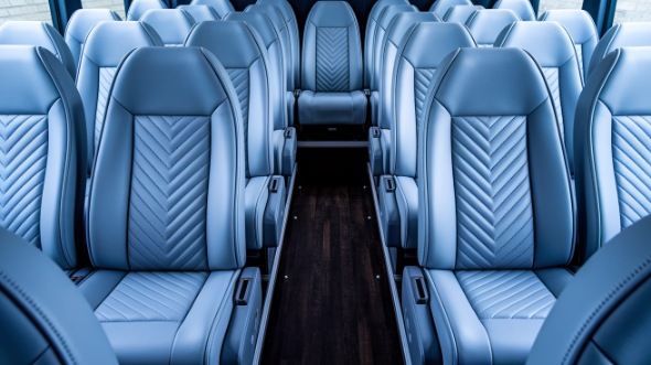 des moines 35 passenger minibus interior