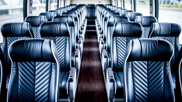des moines 54 passenger charter bus inside