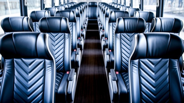 des moines 55 passenger charter bus inside