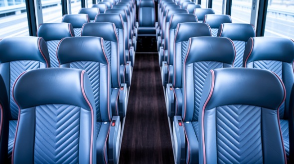 des moines 55 passenger charter bus interior